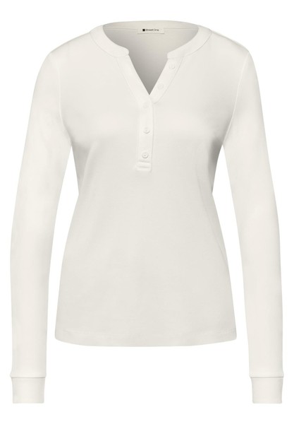 Street One Shirt Unifarbe Off White GrößE 46 Damenoberteil Baumwolle-image