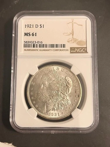 1921-D $1 Morgan Silver Dollar NGC MS61