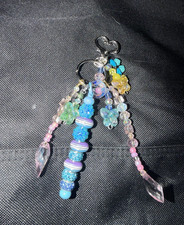 Multicolor Beaded Butterfly Heart Boho Key Chain for Women Handmade Acrylic