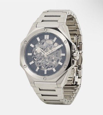 CHRISTOPHE DUCHAMP HERREN UHR RAIDILLON SKELETON AUTOMATIC NEU !! SILBER