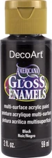 DecoArt Americana Gloss Enamels Acrylic Paint 2oz-Black