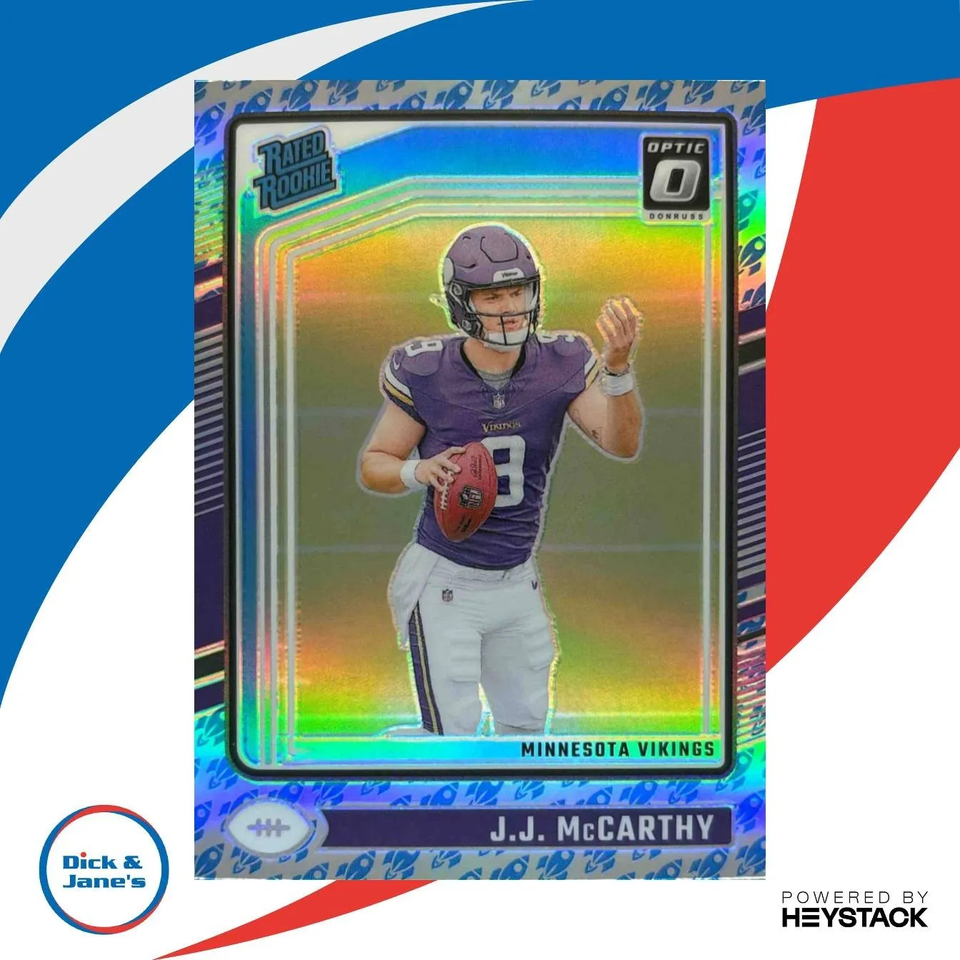 2024 Donruss Optic J.J. McCarthy Rocket #235 Rated Rookie Minnesota Vikings