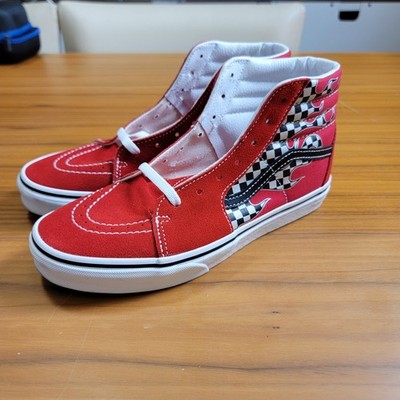 Vans Sk8-Hi Reflect Check Flame Red Sneakers Sz 7 VN0A4UI2IZQ (62)
