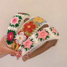 Ethnic Style Knitted Headband Fashion Hairbands for Women Non-slip Wide Headband