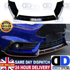 For Ford Fiesta ST MK7 7.5 Front Bumper Splitter Spoiler Lip Wing Black 12-17