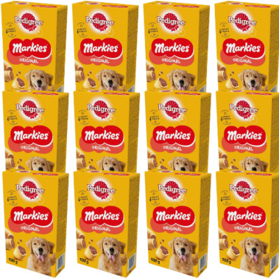 12x500 g PEDIGREE Markies Knusprige Hundekekse Markknochen gefüllte Leckerlis