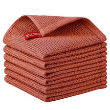 6 Pack Dish Towels,100 Cotton Hand Towels for 12 x 12 - 6 Pack Brick Red