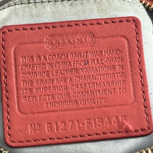 Coach Vintage Orange Leder Schultertasche Handtasche Umhängetasche Ashley Silber Hardware - Bild 4 von 16
