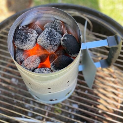 Jumbuck 3.7L Galvanised Steel BBQ Charcoal Chimney Starter Heat Coal - Picture 8 of 10