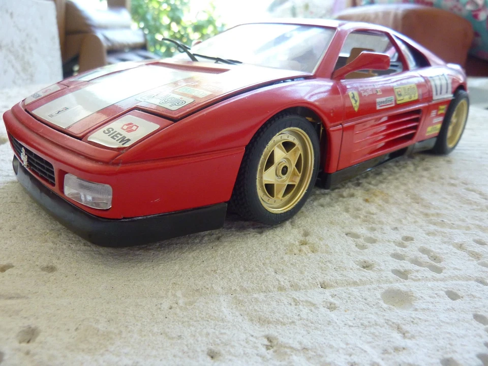 Burago 1991 Ferrari 348tb Evoluzione #177 Red Burago 1/18 Scale Made in Italy - Image 2 of 4