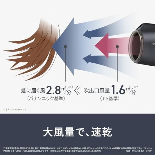 松下 EH-NE4K-H 烘干机,离子噪声抑制 DarkGray AC100V 日本 2025 — 第 3/4 张图片