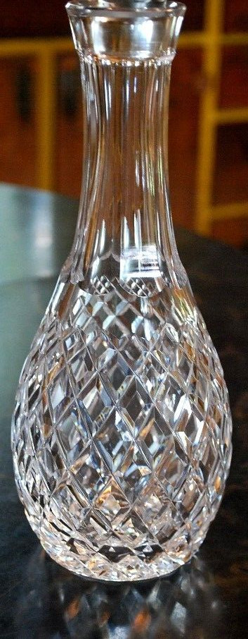 COMERAGH Vtg HAND CUT WATERFORD CRYSTAL Decanter W Stopper PANELS/DIAMONDS 12.75