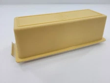 VINTAGE TUPPERWARE HARVEST GOLD ALMOND BASE BUTTER DISH WITH LID 637-12
