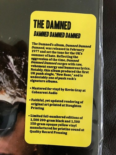 DAMNED - DAMNED... RARE LTD Numbered 200gm Vinyl NEW/SEALED 2016 - Picture 4 of 8