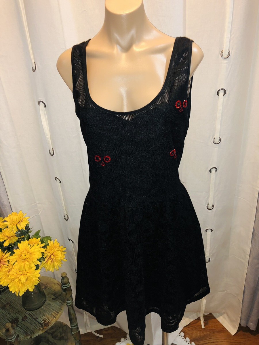 ROYAL BONES by TRIPP BLACK LACE GOTHIC Criss Cross Back DRESS Size XL