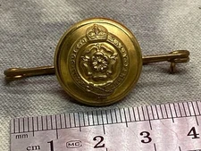 Original British Army King's Crown London Fusiliers Gilt Button Brooch