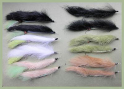 Unkrautfischen Fliegen, 12er-Pack, Heckhaken, Größe 10, Mischfarben, Schlangen