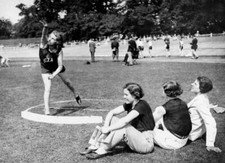 British athlete K Tilley at shot put at English amateur women s ch- Old Photo