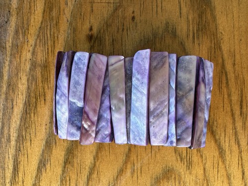 PurpleMother Of Pearl Coastal Art Shell Mermaid Beach Bracelet Shells Chunky Str - Picture 3 of 16