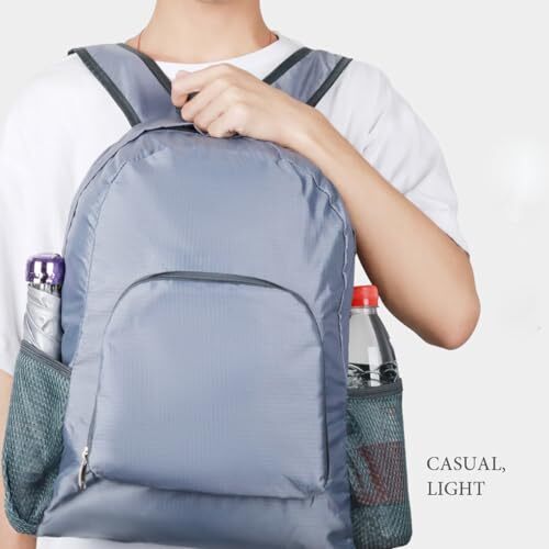 20L Hiking Daypack, Lightweight Backpack for Travel Camping Outdoor, Black - Picture 7 of 7