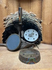 Custom Green Camo Gray Slate ov Aluminum Friction Pot Turkey Call w/ Striker