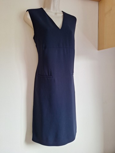 The Fold London V Neck Semi Fitted Lined Blue Shift Dress UK 10 EU 38 USA 6 - Picture 16 of 16