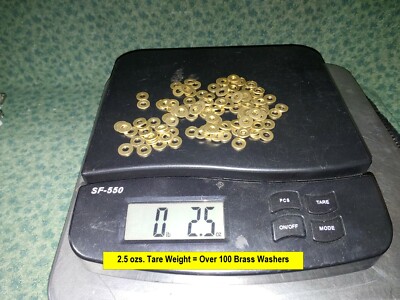 (100+) #10 USS Solid Brass Flat Washers .200'' ID .425'' OD .040'' Thick (12820-F8)