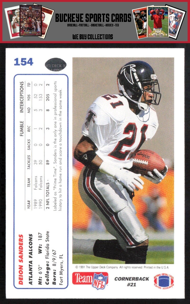 1991 Upper Deck Deion Sanders 154 eBay