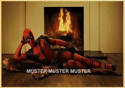 Retro Poster Satire 45 x 30 cm Deadpool Vintage Wandposter Seidenmatt Wand Deko