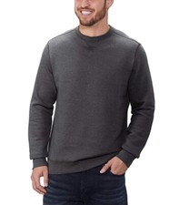 G.H. Bass  Co. Men's Crew Neck Pullover Sweatshirt Black Heather