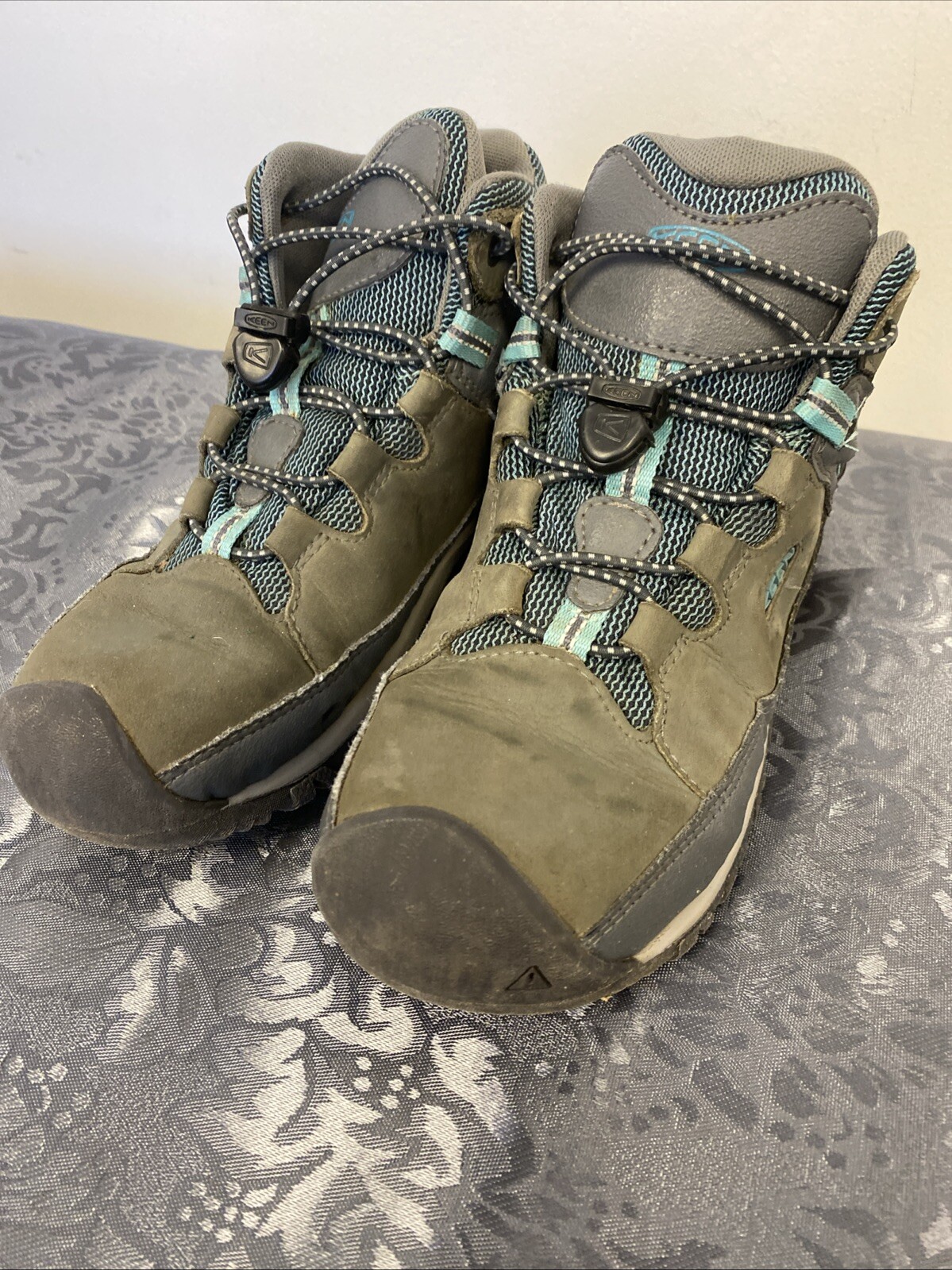 Keen Kids Targhee Mid impermeabile taglia 4 grigio porcellana UK 3