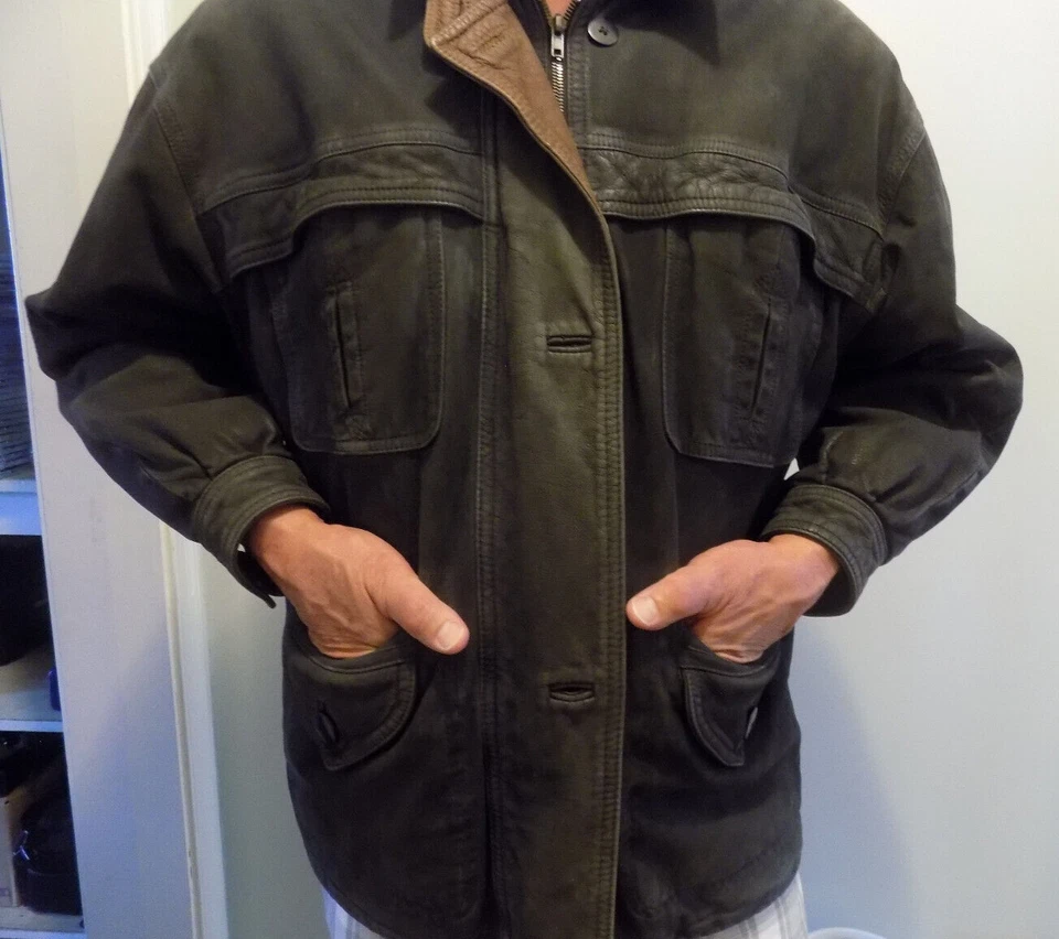 Chaqueta Abrigo Burberry Prorsum Nappa Negro Tostado Cuero Suave Talla M De Colección Thinsulate Foto 2 de 4