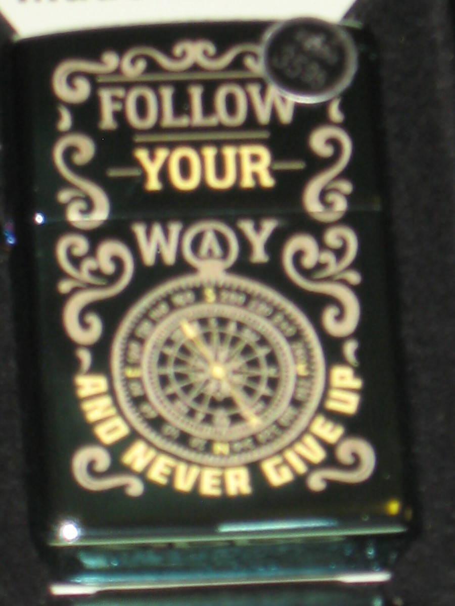 New ZIPPO Windproof Lighter 49161 Follow You Way & Never Give Up