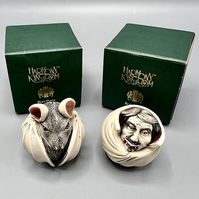 Harmony Kingdom Roly Polys Fang And Bela Figurine Boxes Bat Vampire