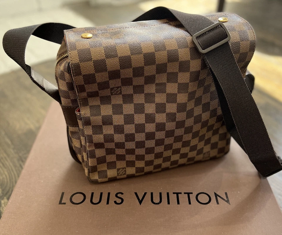 LOUIS VUITTON Auténtico Bolso Mensajero Damier Naviglio Unisex Marrón Foto 4 de 4