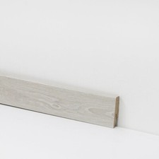 Equipped 58mm Sockelleiste 2036-L hellgrau weiß, MDF Fußleiste Randleiste