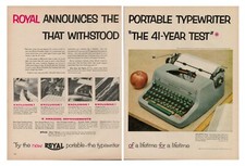 1953 Typewriter Home Office Portable Vintage Print Ad 50s Royal Type Keys Return thumbnail