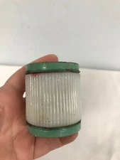 VINTAGE LADY ESQUIRE DUPLEX RED LEATHER SHOE CREAM in MILK GLASS JAR