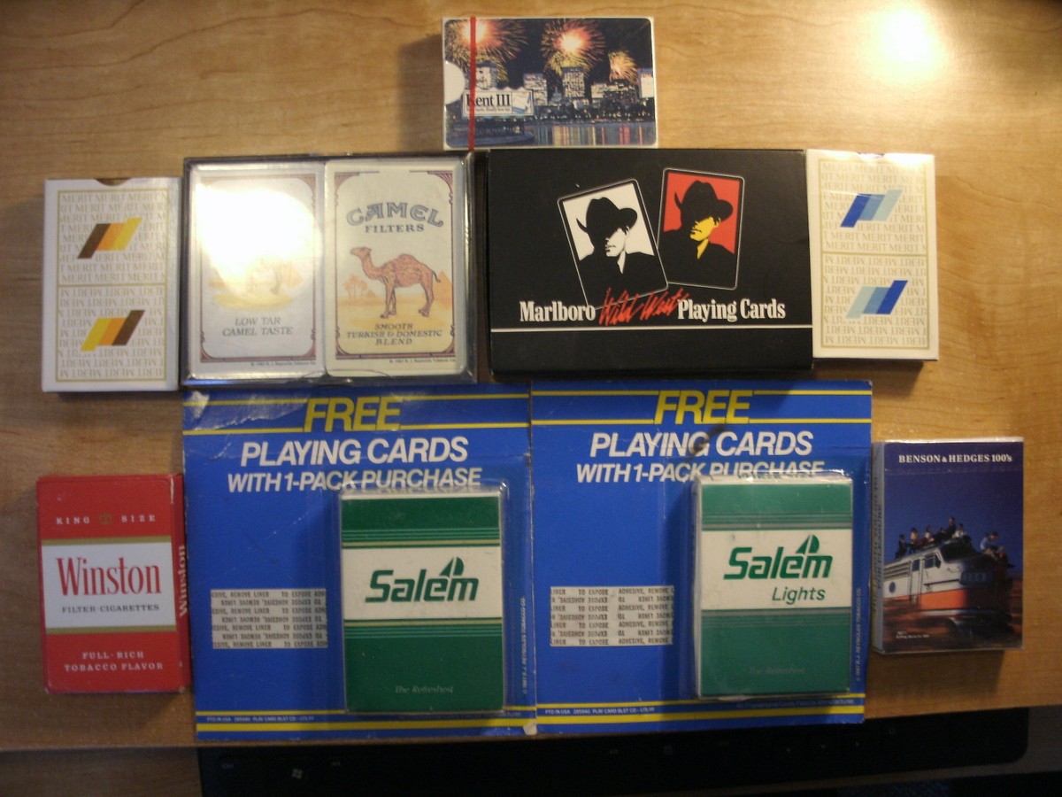 Camel, Salem, Kent, Marlboro, Merit Playing Cards - Most in Plastic