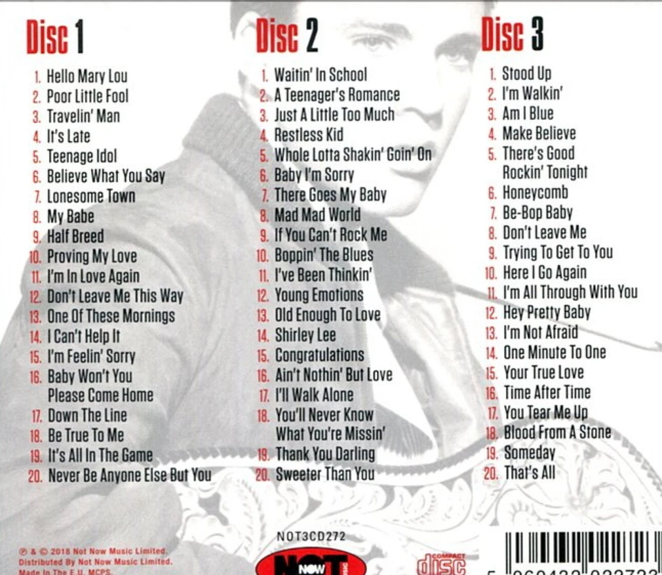 RICKY NELSON * 60 Greatest Hits * NEW 3-CD Boxset * All Original Recordings - Image 2 of 2