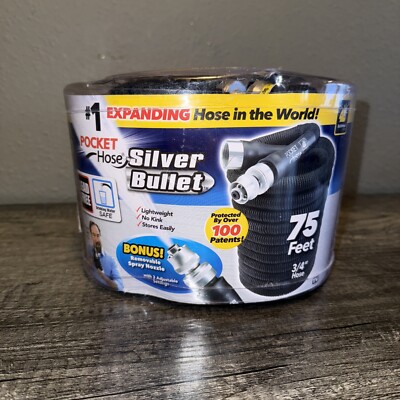 Pocket Hose 13489-6 Silver Bullet Light-Duty Expandable Garden Hose 3/4''D X 75'L