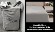 Bare Home Flannel Cotton Fitted Sheet, Light Grey King Size