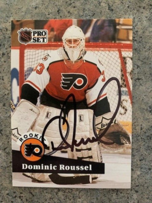 DOMINIC ROUSSEL PHILADELPHIA FLYERS SIGNED AUTOGRAPHED PRO SET ROOKIE ...