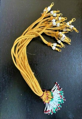 Buy Handmade Adjustable Seed Bead Necklace Cord: Gold Zari Dori, 12 Inch Online In India - Foto 7