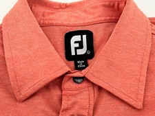 Footjoy Polo Shirt Mens Large Orange Solid Golf FJ Performance Short Sleeve