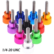 1/4-20 UNC Knurled Thumb Screw Aluminum Alloy Handgrip Knob Stainless Steel Bolt