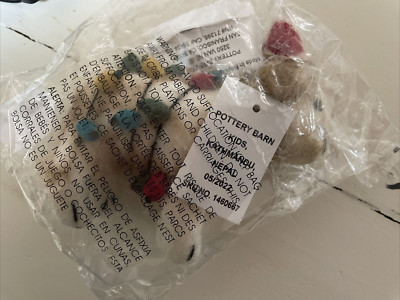 *POTTERY BARN ornament DOG  Felt Wool Tangled Lights Christmas