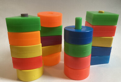 vintage fisher price plastic shapes And 4 Plastic Dowels