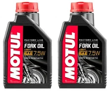 Motul Factory Line 100% Synthetic 2 Liters Light Medium 7.5W Fork Oils 2 x 1L