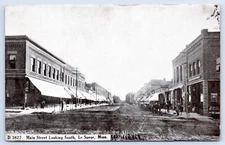 Le Sueur Minnesota Main Street Looking South 1912 MN Postcard